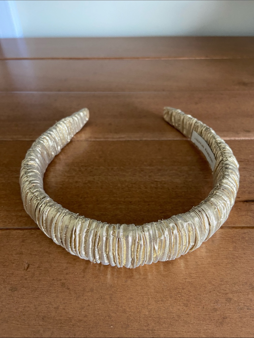Loeffler Randall Shimmering Gold Pleated Headband